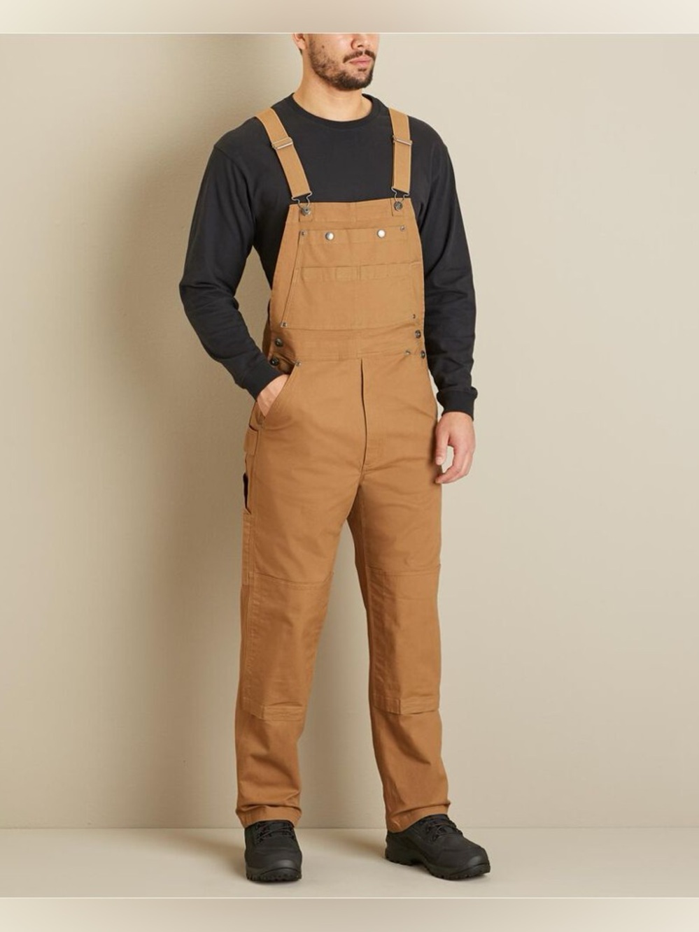 Duluth Trading Fire Hose Bib Overalls Brown Workwear 40x28 Mens
